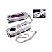 Earth Print (TM) - Solar powered flashlight with siren, compass and wrist strap. White LED light.