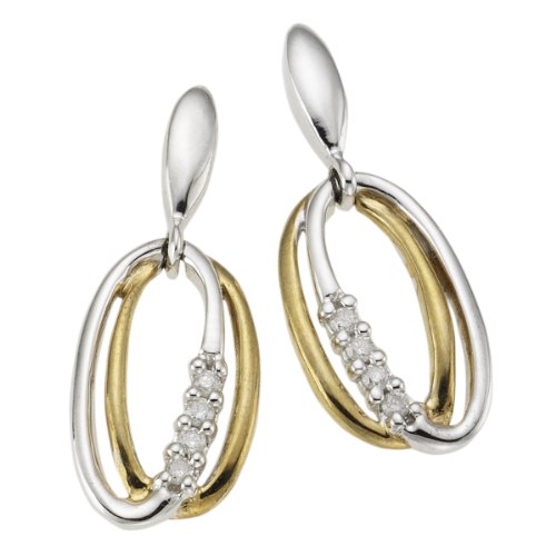 Diamonds by Ellen K. - Damenohrh&auml;nger aus 333/- Wei&szlig;- und Gelbgold besetzt mit 8 wei&szlig;en Br Preisvergleich