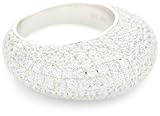 Nicky Hilton Silver with Cubic Zirconia Dome Pave Ring Size 7