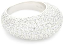 Nicky Hilton Silver with Cubic Zirconia Dome Pave Ring Size 7
