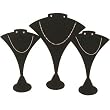 3 Black Velvet Combo Necklace & Earring Stand Showcase Displays
