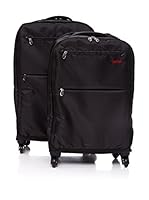 John Travel Set 2 Trolleys Lexo (Negro)