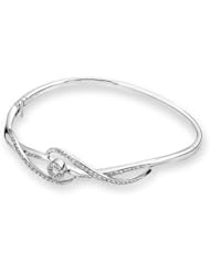 (X1000Diamond) 18K/750 White Gold Cluster Diamond Accent Bangle (Perimeter 58mm, 0.45ct, G-H Color, VS2-SI1 Clarity)
