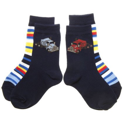 POLARN O. PYRET 2-Pack Jalopy Rig & Stripes Socks (Child)