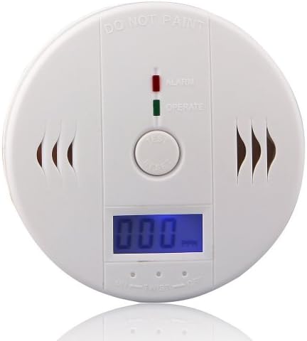 Yesirbox Lot of 2pcs LCD CO Carbon Monoxide Detectors Fire Warning Safe Alarm Sensor with Battery-Operated - White