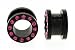 Black Anodized Stainless Steel Flesh Tunnel Plugs with Pink CZ 6g - Sold as Pair