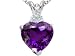 1.76 cts Genuine 8mm Heart Shaped Amethyst Pendant - 14kt White or Yellow Gold