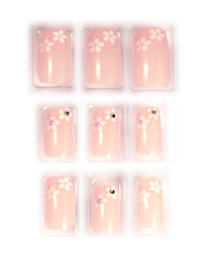 Pink Embellished Flowers Glue/Stick/Press-On Artificial/False Nails