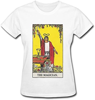 dyh5l1q Women's The Magician Tarot card T-shirt White S
