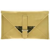 Large Envelope Style Fashion Clutch Bag Beige