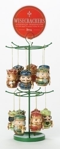 Buy Club Pack of 24 Porcelain Wisecracker Message Christmas Ornaments
for Personalization with Display Rack 4" with best price