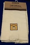 Set of 2 "Cafe Collection" Embroided Tea Towels - Espresso Design