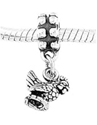 Sterling Silver Hen Female Chicken Dangle Bead Charm