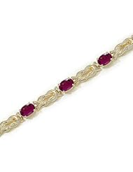 14kt Yellow Gold Oval Ruby Bracelet.