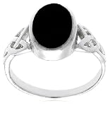 Sterling Silver Celtic Design Black Onyx Ring