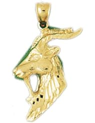 Dazzlers Solid 14k Gold Goat Farm Animal Head Charm Pendant Available in three colors from jewelsberry (weights: 3.3 grams only)