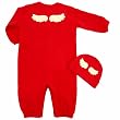 Sckoon Organic Cotton Baby Gift Set - Sleeper with Wings Holiday Red and Wing Cap Holiday Red 0-6m