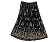 Boho Peasant Gypsy Skirt, Black Skirt for Womens, Sequin Skirts