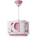 Dalber - 63232S - Lustre Carr� Plastique - Lune/Etoiles - Rose