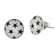 Stainless Steel Fake Plug Earrings - 16g Wire - 00G - Black Star