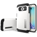 Galaxy S6 Edge Case, Spigen&reg; [Slim Armor] AIR CUSHION [Shimmery White] Air Cushioned Corners / Dual Layer Protective Case for Galaxy S6 Edge (2015) - Shimmery White (SGP11424)