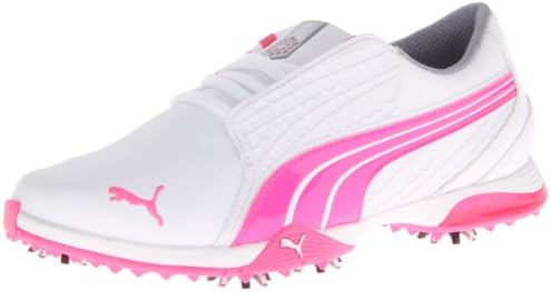 PUMA Women's Biofusion Golf Shoe,White/Fluorescent Pink,7 M US