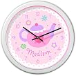 Olive Kids - Tea Party Personalized Clock (White)