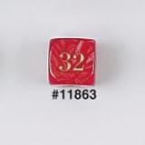 22mm (7/8) Backgammon Doubling Cube, Red with Gold