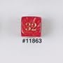 22mm (7/8) Backgammon Doubling Cube, Red with Gold