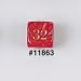 22mm (7/8) Backgammon Doubling Cube, Red with Gold