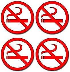 No Smoking - Sheet of 4 - Business Sign - Car, Truck, Notebook, Vinyl Decal Sticker #S349