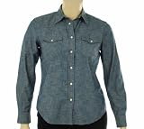 Lauren Jeans Co. Snap Down Denim Blouse