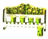 BAMBOO 3-D Majolica Spice Rack & Jars *NEW*