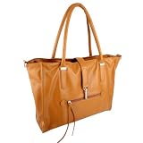 GADAR Brown Top Double Handle Zippered Closure Large Shopper Tote Hobo Satchel Purse Handbag Shoulder Bag