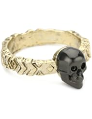 House of Harlow 1960 Engraved Pattern Skull Stack Ring