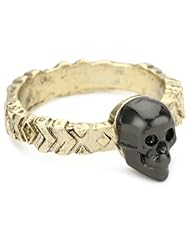 House of Harlow 1960 Engraved Pattern Skull Stack Ring