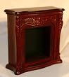 Ornate Dollhouse Miniature Mahogany Fireplace