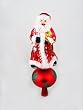 12" Hand-Painted Santa Claus Vintage Style Glass Christmas Tree Topper