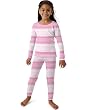 Hanes Girls Thermal Set Candy Pink Print XS