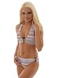 Sale Halter Bikini Swimsuit Stripe Print Junior 99 Degrees 2 Piece Set Sizes M or L