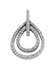 14K White Gold 0.67cttw Round Diamond Pendant
