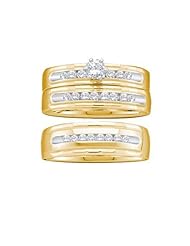 0.76CTW DIAMOND 0.30CT CENTER ROUND TRIO SET