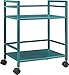 Altra Marshall 2 Shelf Metal Rolling Utility Cart, Teal