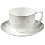 Opus Fine Bone China Silver Rimmed 250ml Teacup & Saucer