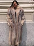 OUTSTANDING CRYSTAL FOX FUR COAT sz8 #3460