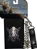 OFFICIAL HALO 3 BLACK WALLET WITH SILVER CHAIN