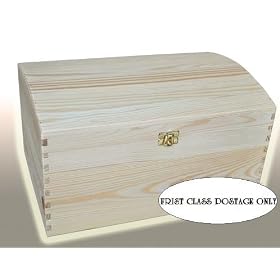 XXL EXTRA LARGE TREASURE CHEST PLAIN WOODEN BOX WOOD KEEPSAKE MEMORY GIFT BOX DECOUPAGE CRAFT ART