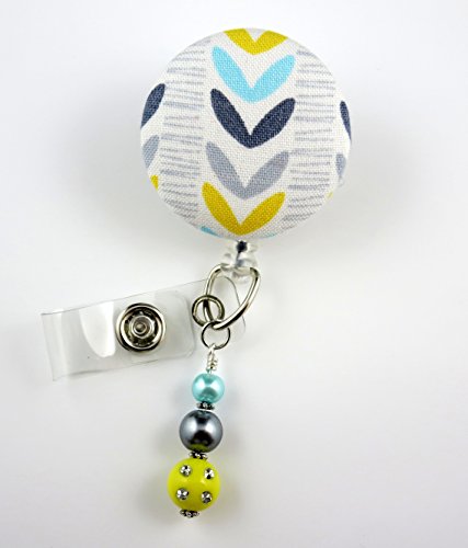 Liney Leaves - Nurse Badge Reel - Retractable ID Badge Holder - Nurse Badge - Badge Clip - Badge Reels - Pediatric - RN - Name Badge Holder