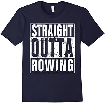 Men's Straight Outta Rowing Shirt Tee T-Shirt (FULL COLORS) Large Navy