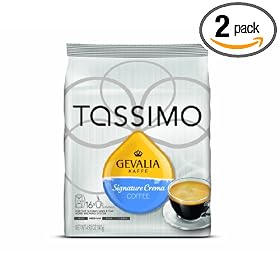 Gevalia Signature Crema Coffee (Mild), 16-Count T-Discs for Tassimo Coffeemakers (Pack of 2)
